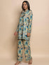 Fizaa Hand embroidered chikankari Kurta in Poly Silk Blue